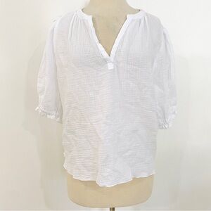 Joie 100% cotton gauze oversized top with pleated shoulders